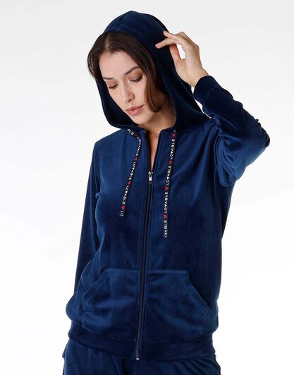 Homewear donna in ciniglia, blu, , LOVABLE
