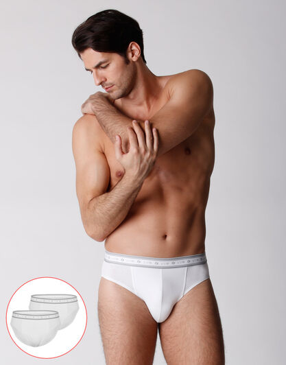 Slip bipack uomo in cotone biologico, bianco, , LOVABLE