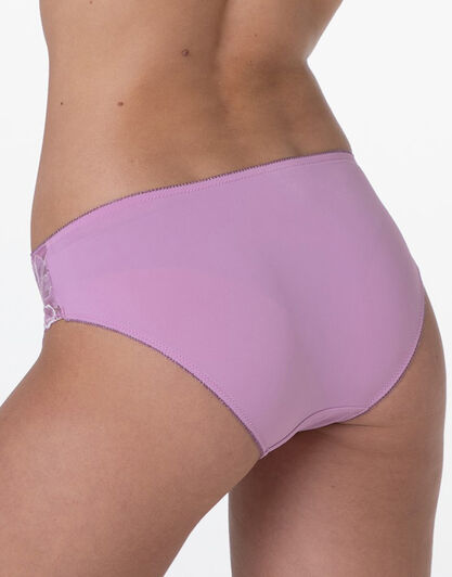 Slip Midi Floral Lace in pizzo e microfibra, rosa orchidea,  Slip Midi Floral Lace in pizzo e microfibra, rosa orchidea, , LOVABLE