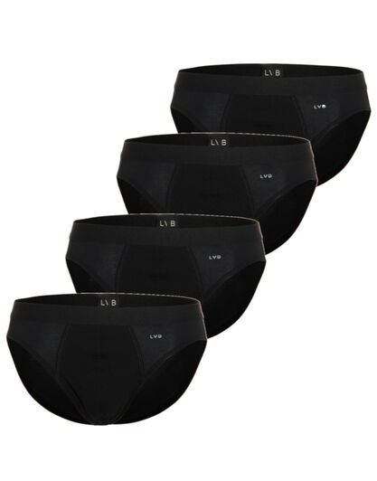 Slip in cotone elasticizzato, confezione x4 nero, , LOVABLE