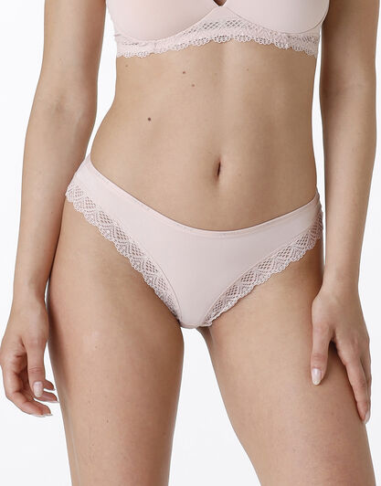 Slip Smooth Fancy in microfibra, pizzo e cotone, neutro, , LOVABLE