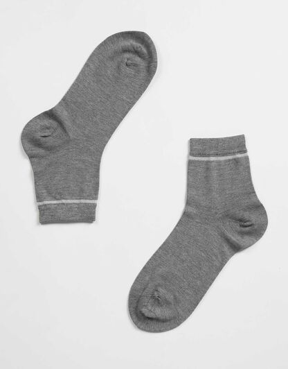 Calzini Corti Fancy Bamboo, grigio melange, , LOVABLE