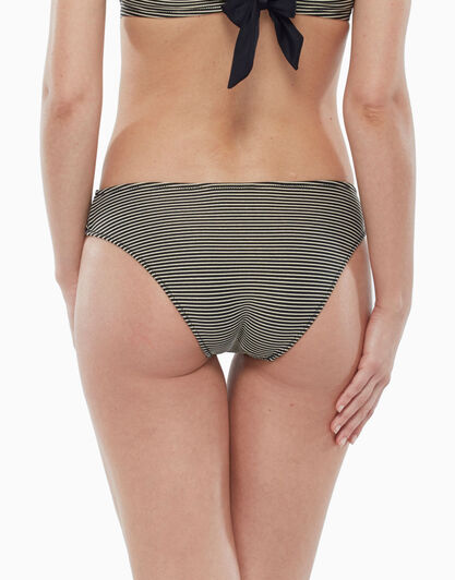Slip medio in jacquard e lurex, rigato oro e nero, , LOVABLE