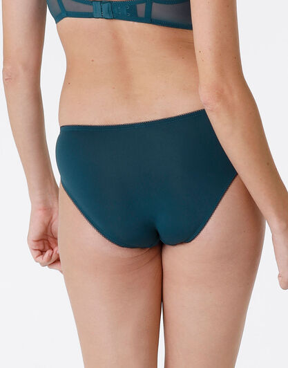 Slip Beauty Lace in pizzo e microfibra, ottanio, , LOVABLE