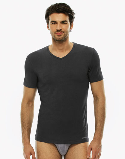 T-shirt grigio medio, in micromodal con scollo a V, , LOVABLE