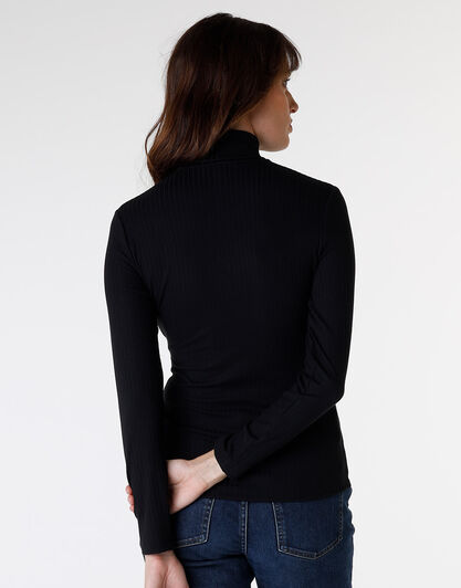 Maglia donna a maniche lunghe e collo lupetto, nero, , LOVABLE