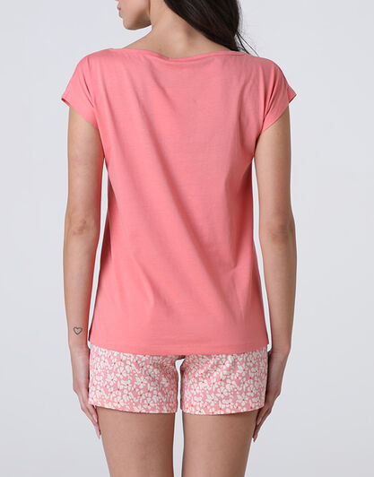 Pigiama Corto in Jersey, rosa pesco, , LOVABLE