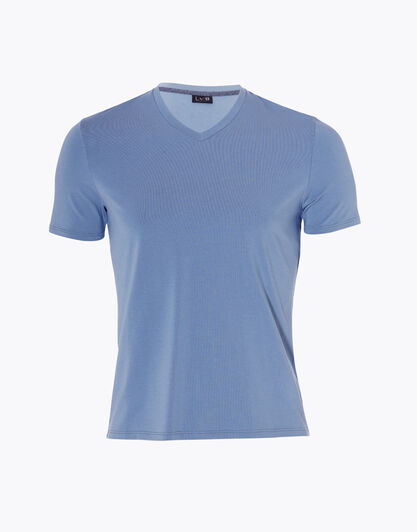 T-shirt uomo in cotone modal, denim blu, , LOVABLE