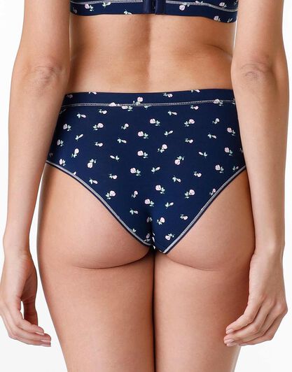 Culotte brasiliano in cotone elasticizzato Printed Stretch Cotton, blu stampato, , LOVABLE