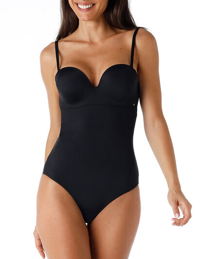 Body strapless in microfibra, nero, , LOVABLE