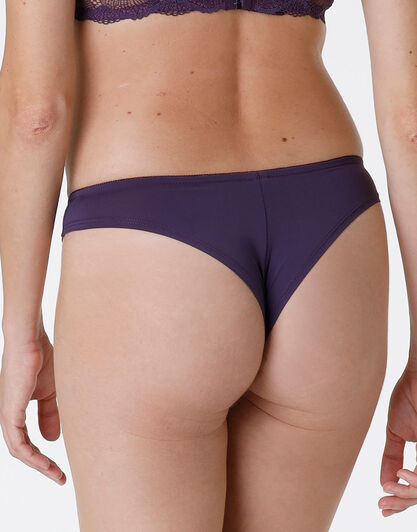 Brasiliano Pretty Lace in pizzo e microfibra, tornado scuro, , LOVABLE