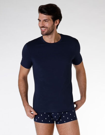 T-shirt uomo in cotone modal, blu navy, , LOVABLE