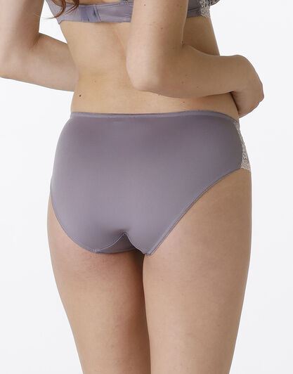 Slip alto midi Density Lace in pizzo e microfibra, tortora, , LOVABLE