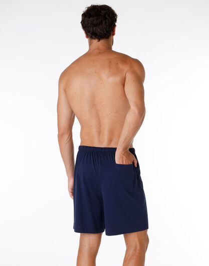 Pantalone corto del pigiama uomo in 100% jersey di cotone, blu navy, , LOVABLE