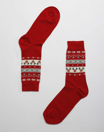 Calzini Natale Uomo Fancy Allover, rosso, , LOVABLE