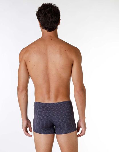 Boxer uomo in micromodal, blu nvy con effetto rombi, , LOVABLE