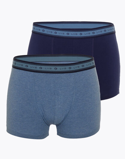 Boxer bipack uomo in cotone biologico, blu melange, , LOVABLE