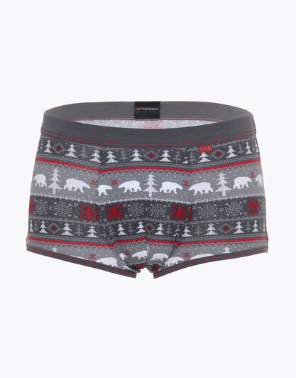 Short grigio stampato in cotone elasticizzato , , LOVABLE