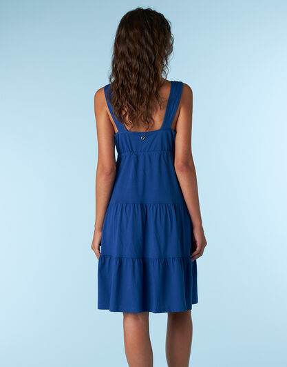 Abito con scollo a V in jersey di cotone, blu brillante, , LOVABLE