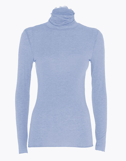Maglia a collo alto e manica lunga in modal e cashmere, ortensia, , LOVABLE
