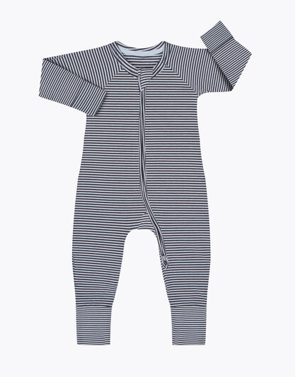Tutina in cotone elasticizzato, tinto in filo grigio e bianco, , LOVABLE