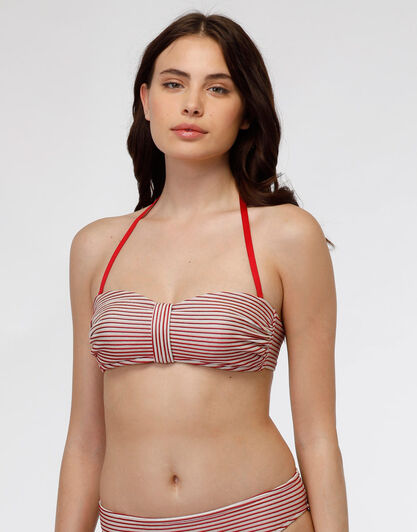 Costume reggiseno a fascia Refined Jaquard, righe rosse, , LOVABLE