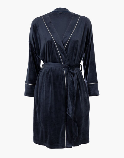 Vestaglia in Ciniglia, blu notte, , LOVABLE
