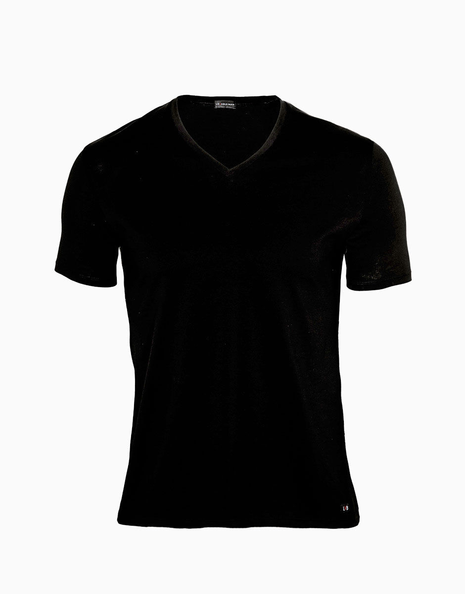 T Shirt uomo con scollo a V profondo Supima Premium Cotton nero