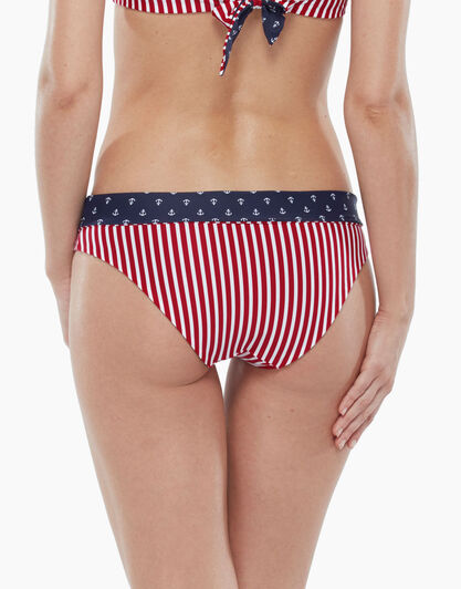 Slip vita alta risvoltabile, in microfibra, righe rosse, , LOVABLE