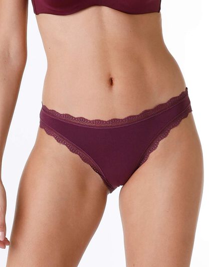 Slip Lovable Panties in cotone elasticizzato, bordeaux, , LOVABLE