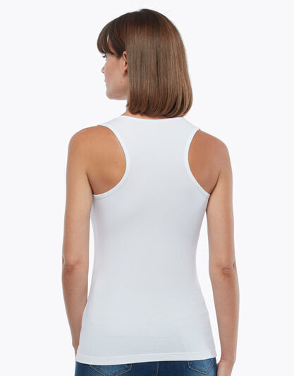 Maglia vogatore bianco, in cotone supima, spalla larga , , LOVABLE