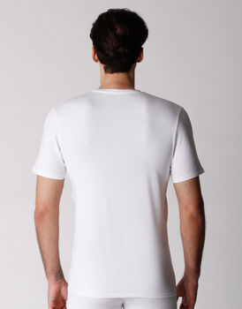 T-shirt girocollo uomo in cotone biologico, confezione x2 bianco, , LOVABLE