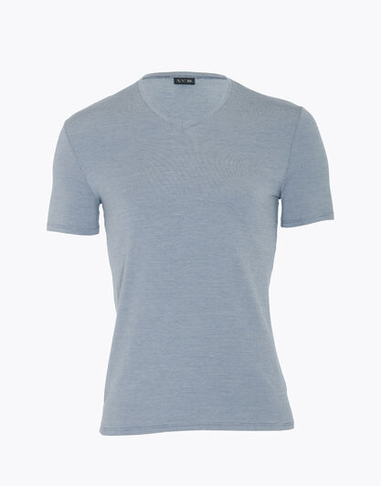 T-shirt in micromodal, blu con micro rombi, , LOVABLE