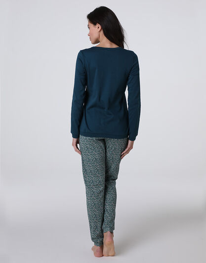 Pigiama Lungo in Interlock, ottanio, , LOVABLE