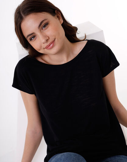 Maglia a maniche corte Basic Soul in viscosa, nero, , LOVABLE