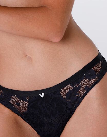 Brasiliano Anniversary Lace in pizzo riciclato e tulle, nero, , LOVABLE
