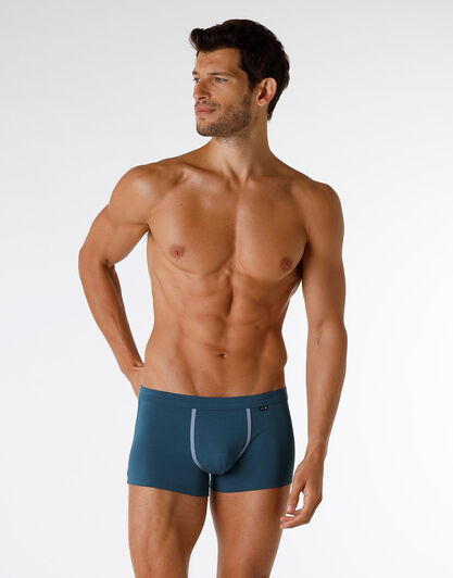 Boxer Enriched Plain Cotton Modal in cotone e modal, ottanio, , LOVABLE
