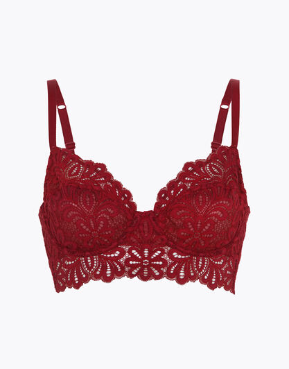 Reggiseno con ferretto in pizzo elastico, bordeaux, , LOVABLE