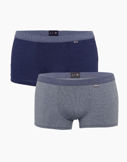 Bipack boxer uomo in cotone modal intrecciato, blu polvere e azzurro, , LOVABLE