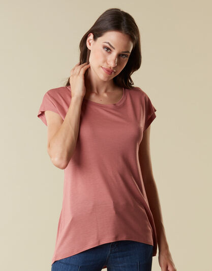 Maglia donna manica corta Basic Soul in modal, terracotta, , LOVABLE