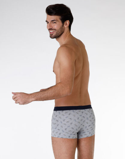 Boxer uomo in cotone elasticizzato, grigio con stampa biciclette, , LOVABLE