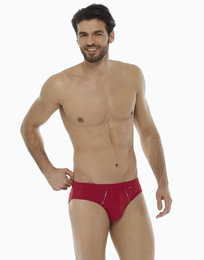 Slip rosso in cotone elasticizzato, , LOVABLE