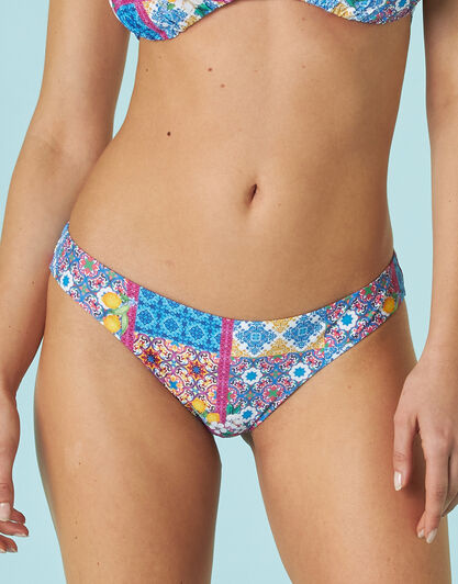 Costume brasiliano RCS Recycled in microfibra, stampa maiolica limoni, , LOVABLE