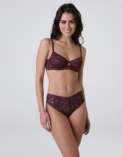 Slip Art Flower Lace in pizzo, vinaccia, , LOVABLE