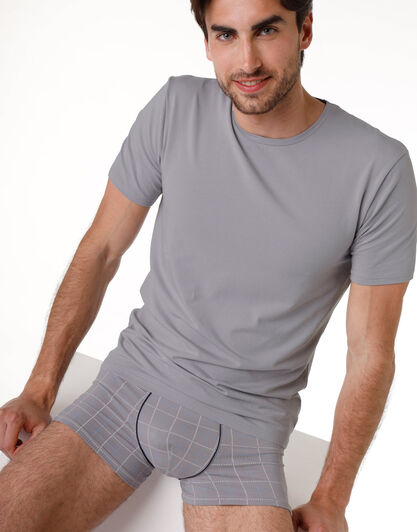 T-shirt uomo in cotone modal, grigio, , LOVABLE