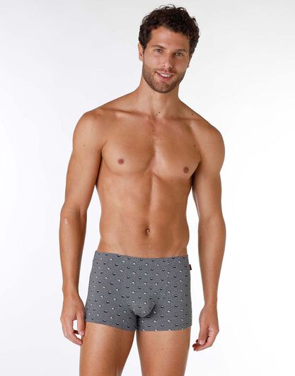 Boxer uomo in cotone modal, grigio con gufetti, , LOVABLE