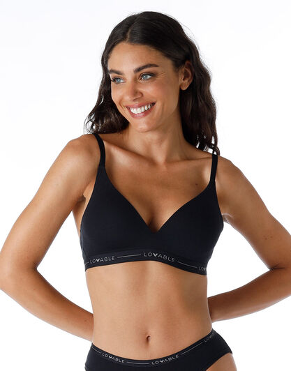 Reggiseno triangolo imbottito senza ferretto My Lovable in Cotone Modal, nero, , LOVABLE