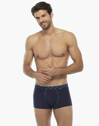 Boxer blu notte in cotone elasticizzato, , LOVABLE