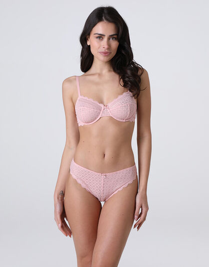 Slip Graphic Lace in pizzo, rosa vintage, , LOVABLE