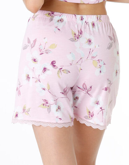 Pantalone corto del pigiama donna in 100% cotone modal, rosa con stampa floreale, , LOVABLE
